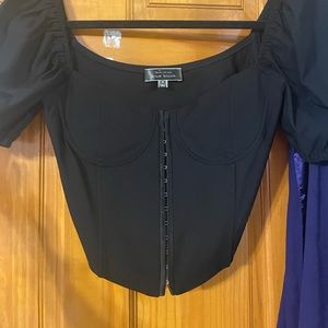 Never worn black bustier crop top